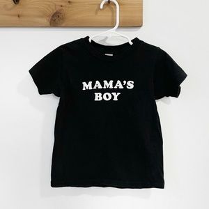 American Apparel Kids Mama’s Boy Black White Short Sleeve T-Shirt Size 4